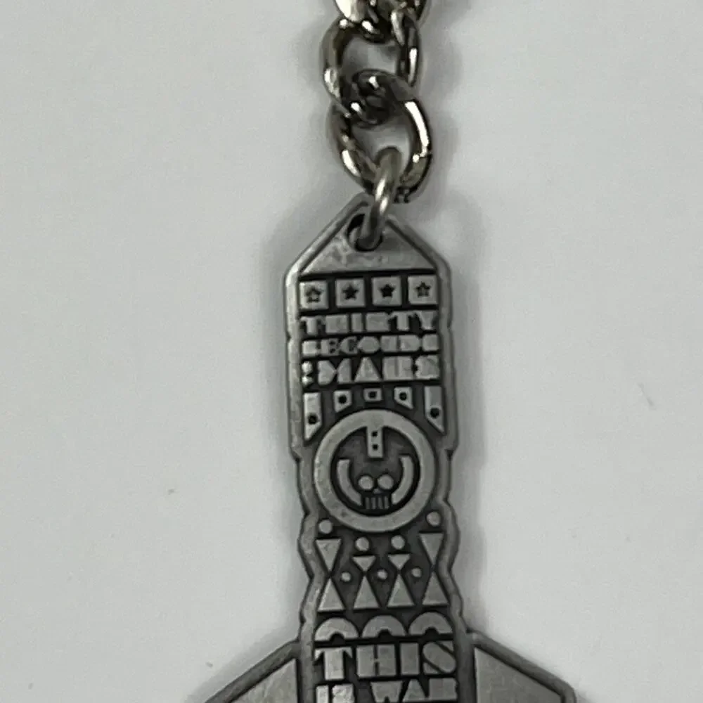 Thirty Seconds To Mars This Is War Rocket Keychain Silver Tour Promo Band Logo